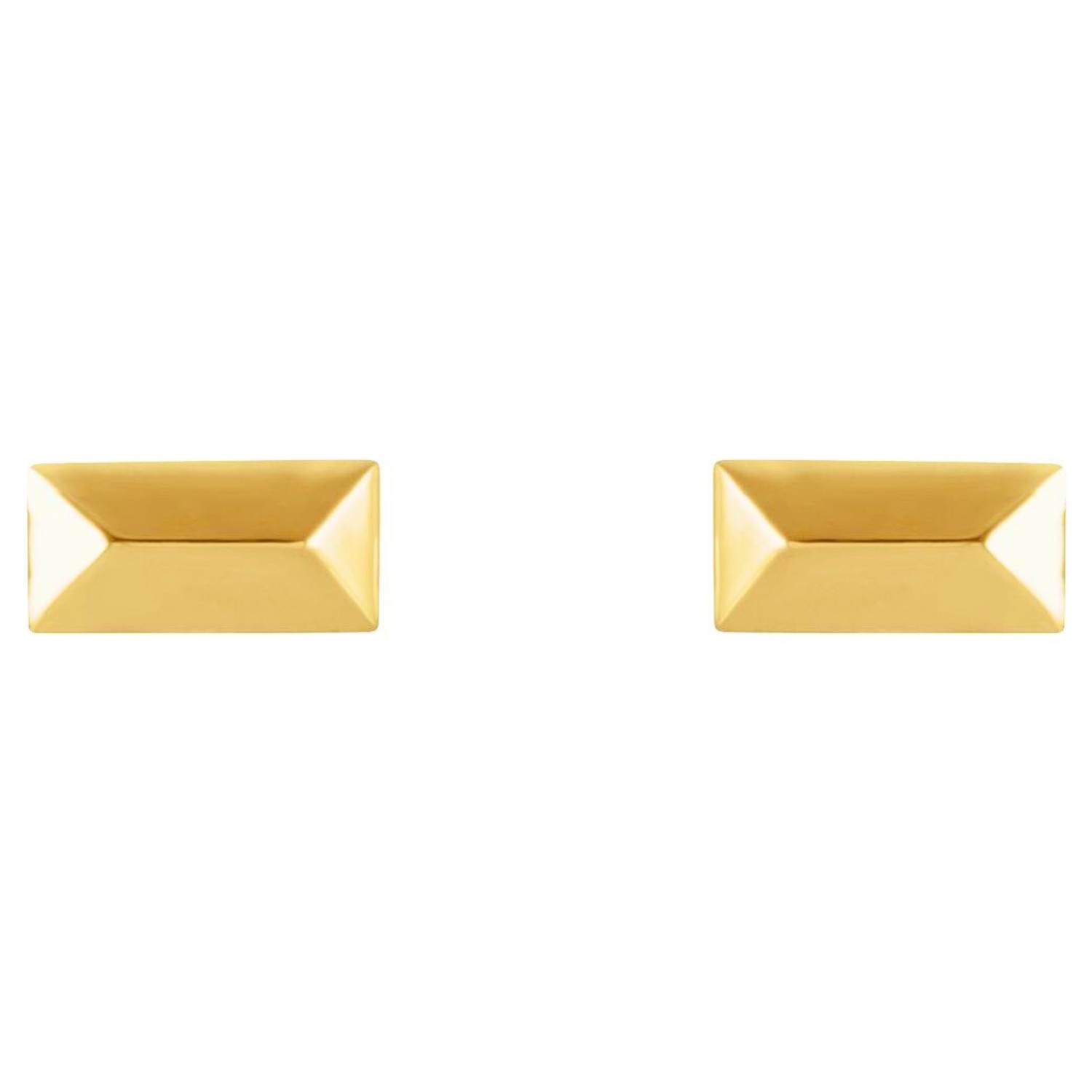 14K Gold Triangular Prism Stud Earrings 14K Gold Triangular Prism Stud Earrings