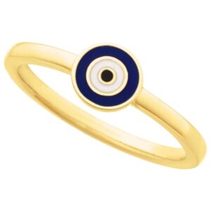 14K Gold Turkish Evil Eye Ring