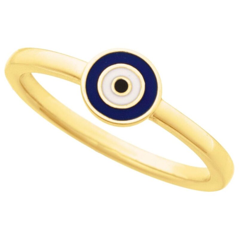 14K Gold Turkish Evil Eye Ring