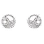 14K Gold Yin Yang Stud Earrings