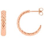 14K Rose Gold 20mm Scale Hoop Earrings 14K Rose Gold 20mm Scale Hoop Earrings