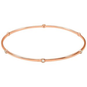 14K Rose Gold Diamond Bezel Set Bangle Bracelet