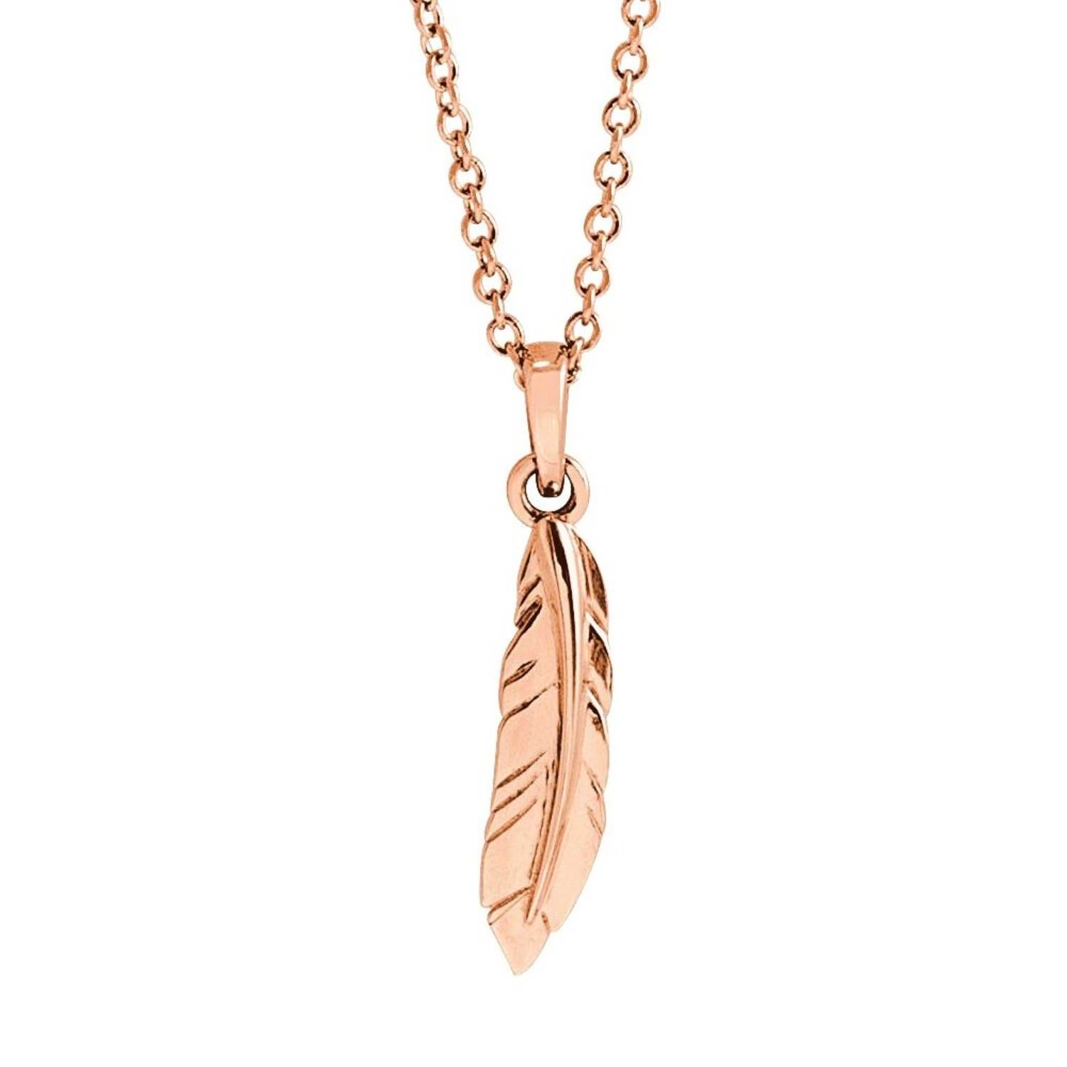 14K Rose Gold Feather Pendant Necklace 14K Rose Gold Feather Pendant Necklace