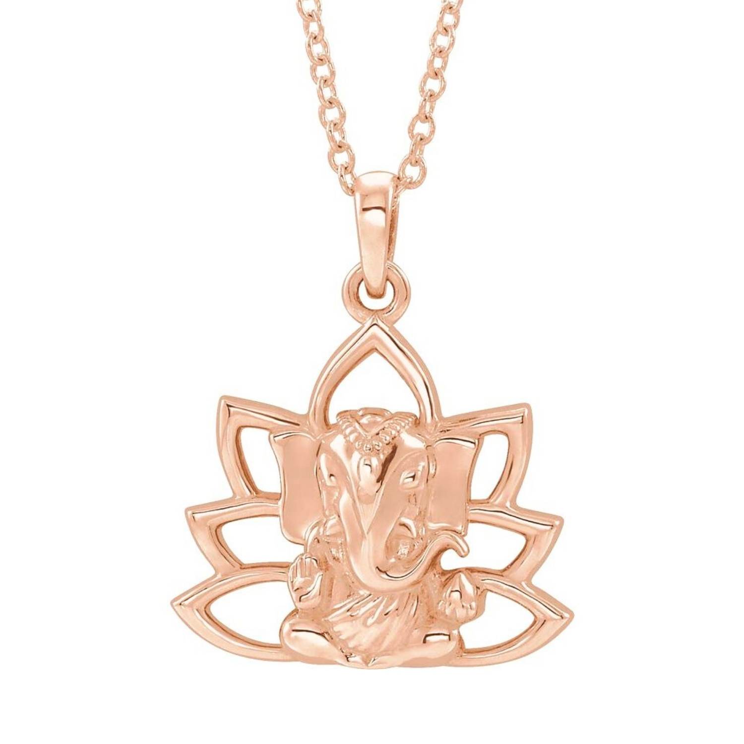 14K Rose Gold Ganesha Pendant Necklace 14K Rose Gold Ganesha Pendant Necklace