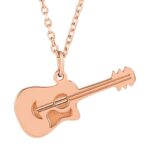 14K Rose Gold Guitar Pendant Necklace