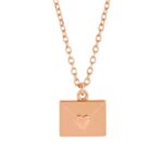 14K Rose Gold Heart Envelope Necklace 14K Rose Gold Heart Envelope Necklace