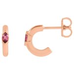 14K Rose Gold Marquise Pink Tourmaline Hoop Earrings 10 mm 14K Rose Gold Marquise Pink Tourmaline Hoop Earrings 10 mm