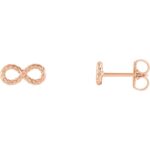 14K Rose Gold Rope Infinity Stud Earrings 14K Rose Gold Rope Infinity Stud Earrings