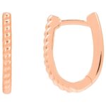 14K Rose Gold Rope Pattern Oval Hoop Earrings 15mm 14K Rose Gold Rope Pattern Oval Hoop Earrings 15mm