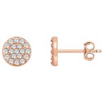 14K Rose Gold Round Diamond Circle Cluster Stud Earrings 1 3 Ct 14K Rose Gold Round Diamond Circle Cluster Stud Earrings 1 3 Ct