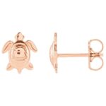 14K Rose Gold Sea Turtle Stud Earrings