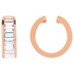 14K Rose Gold Single Baguette Lab Diamond Ear Cuff