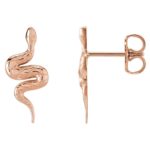 14K Rose Gold Snake Stud Earrings 14K Rose Gold Snake Stud Earrings