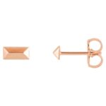 14K Rose Gold Triangular Prism Stud Earrings 14K Rose Gold Triangular Prism Stud Earrings