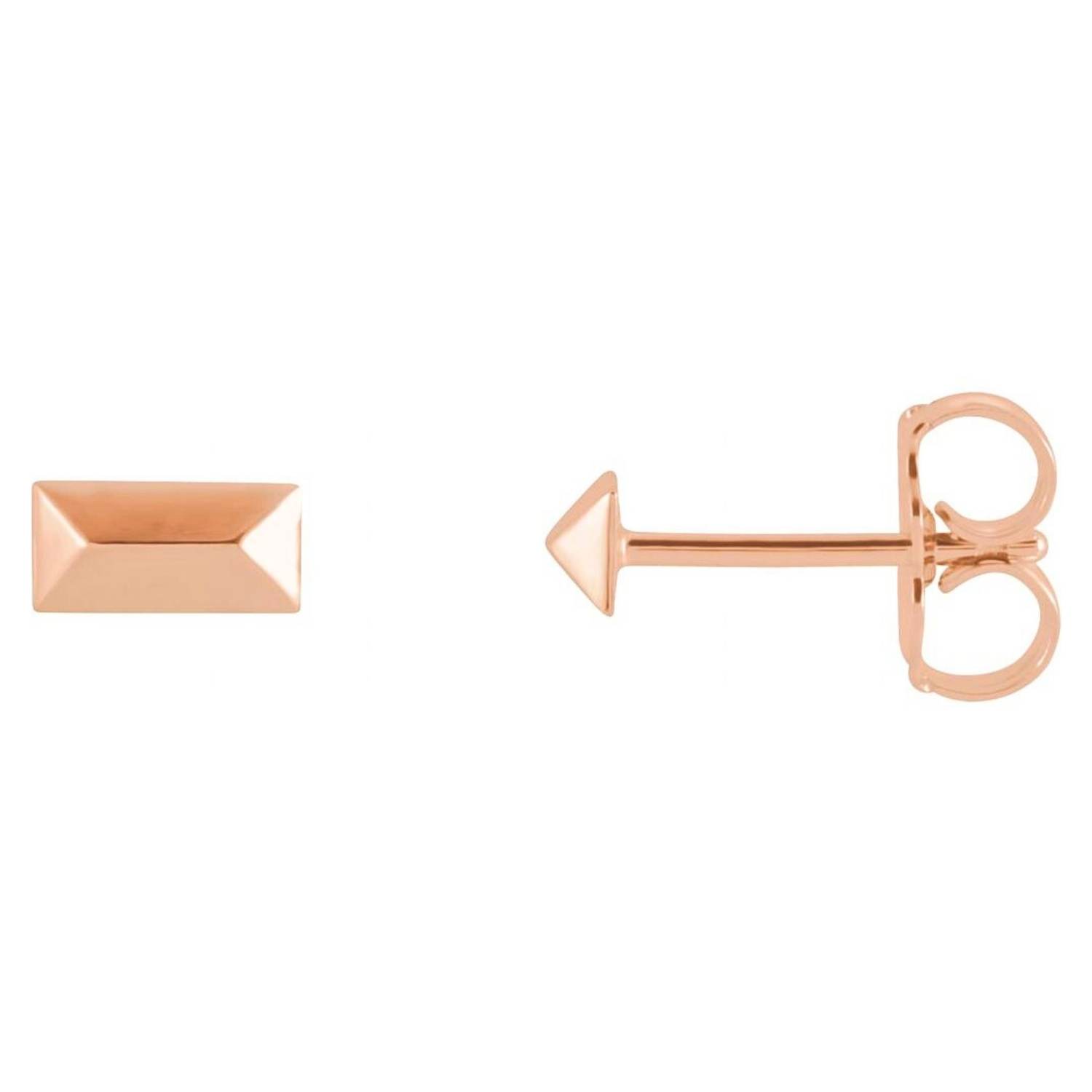 14K Rose Gold Triangular Prism Stud Earrings 14K Rose Gold Triangular Prism Stud Earrings