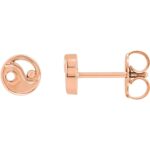 14K Rose Gold Yin Yang Stud Earrings