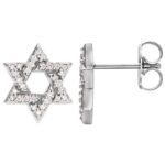 14K White Gold Diamond Star of David Stud Earrings 14K White Gold Diamond Star of David Stud Earrings