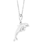 14K White Gold Dolphin Pendant Necklace 14K White Gold Dolphin Pendant Necklace