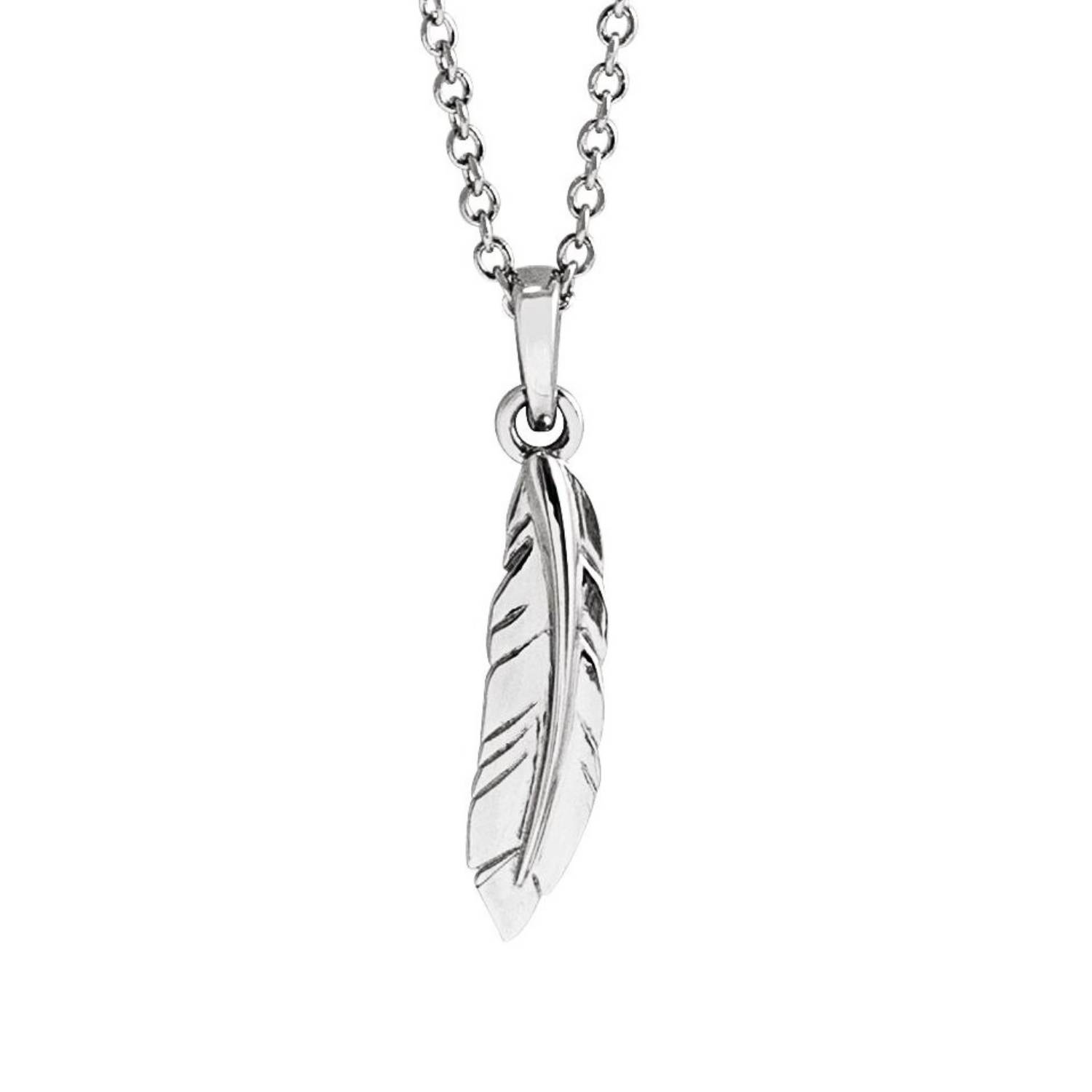 14K White Gold Feather Pendant Necklace 14K White Gold Feather Pendant Necklace