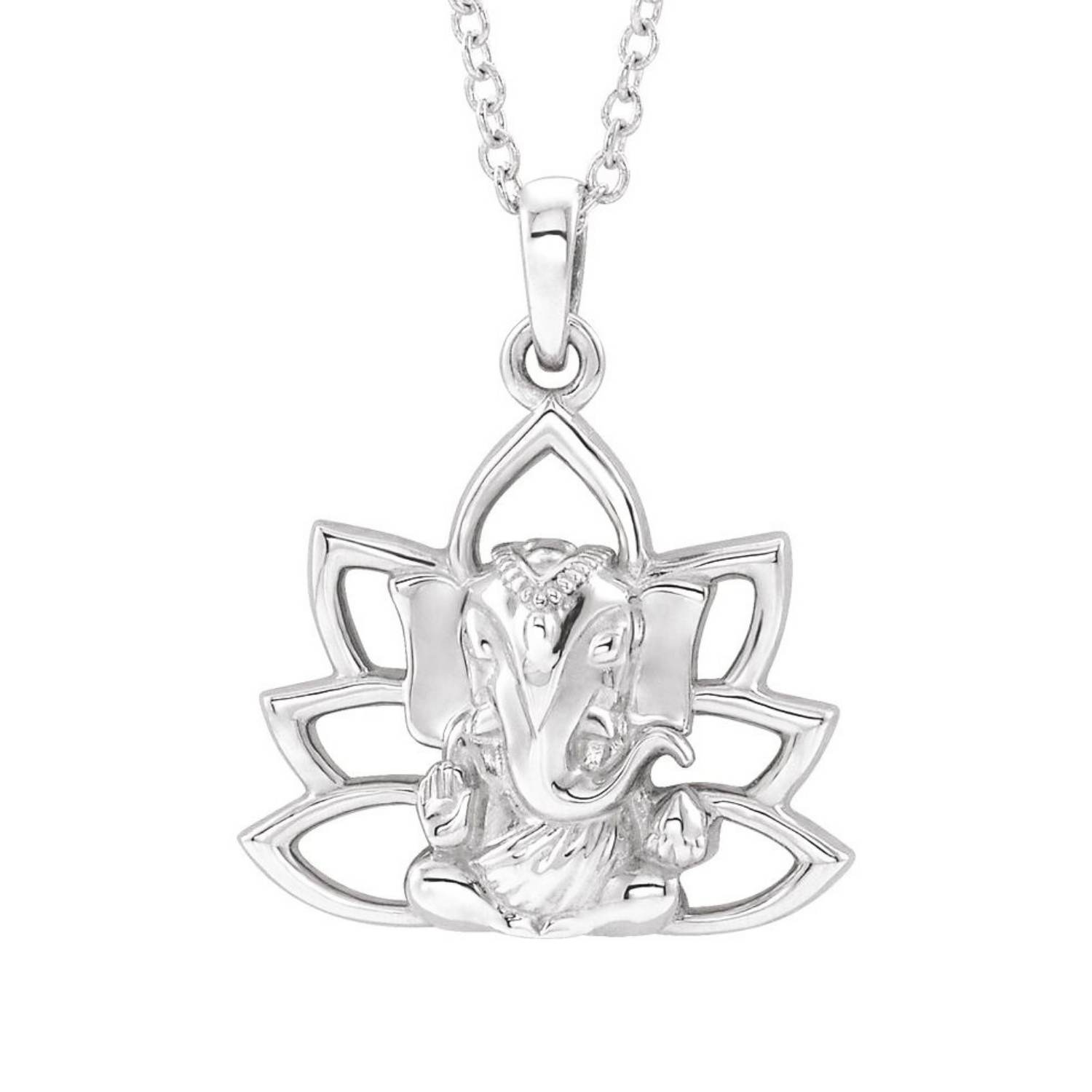 14K White Gold Ganesha Pendant Necklace 14K White Gold Ganesha Pendant Necklace