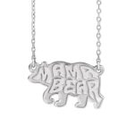 14K White Gold Mama Bear Necklace