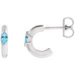 14K White Gold Marquise Sky Blue Topaz Hoop Earrings 10 mm 14K White Gold Marquise Sky Blue Topaz Hoop Earrings 10 mm