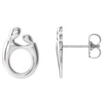 14K White Gold Mother and Child Stud Earrings 14K White Gold Mother and Child Stud Earrings