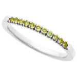14K White Gold Peridot August Birthstone Stackable Ring 14K White Gold Peridot August Birthstone Stackable Ring