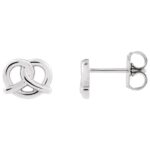 14K White Gold Pretzel Stud Earrings 14K White Gold Pretzel Stud Earrings