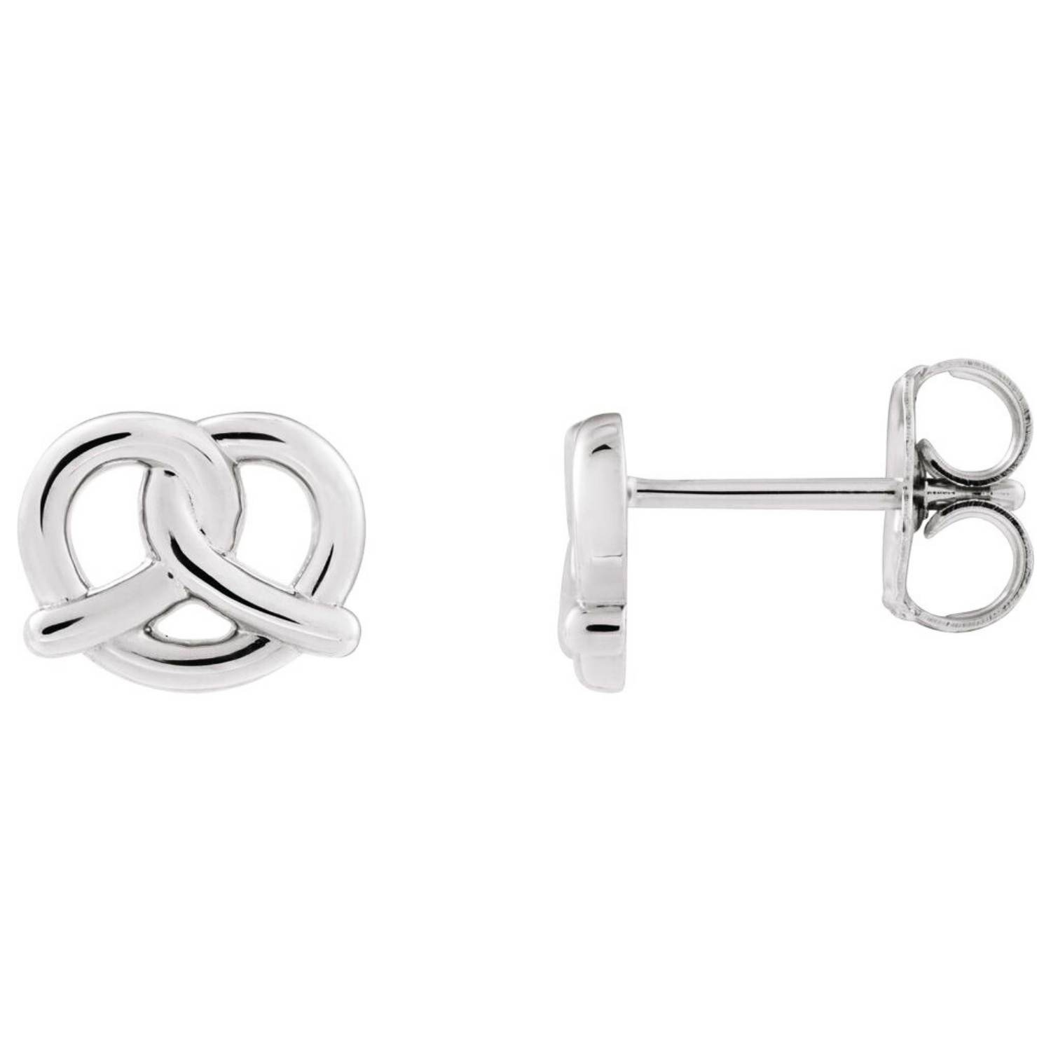 14K White Gold Pretzel Stud Earrings 14K White Gold Pretzel Stud Earrings