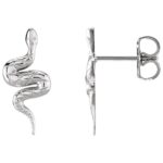 14K White Gold Snake Stud Earrings 14K White Gold Snake Stud Earrings