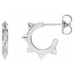 14K White Gold Spiked Hoop Earrings 14K White Gold Spiked Hoop Earrings