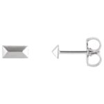 14K White Gold Triangular Prism Stud Earrings 14K White Gold Triangular Prism Stud Earrings