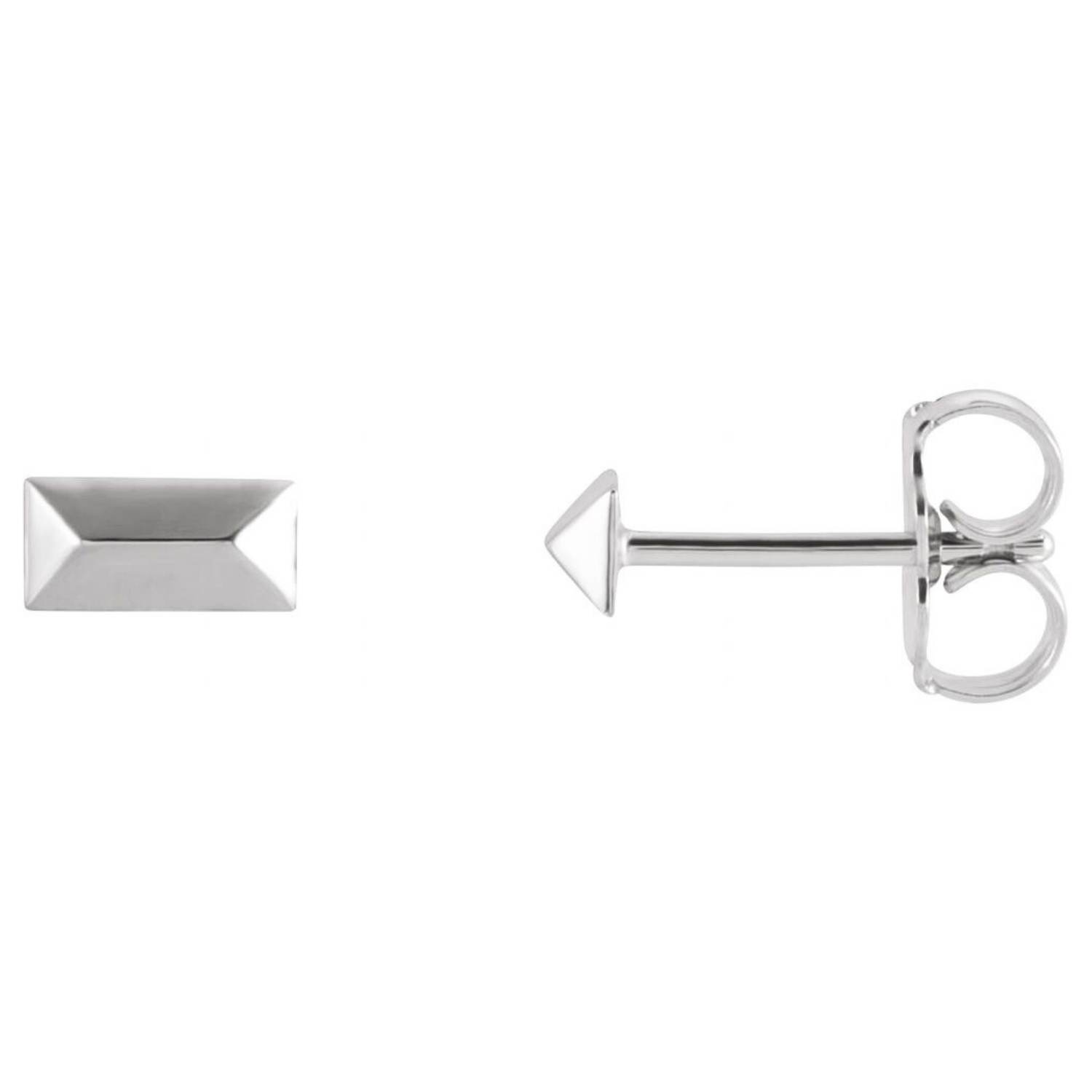 14K White Gold Triangular Prism Stud Earrings 14K White Gold Triangular Prism Stud Earrings