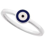 14K White Gold Turkish Evil Eye Ring 14K White Gold Turkish Evil Eye Ring