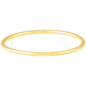 14K Yellow Gold 3 mm Simple Bangle Bracelet 7.5 Inch