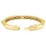 14K Yellow Gold Decagon Geometric Hinged Bangle Bracelet for Women 14K Yellow Gold Decagon Geometric Hinged Bangle Bracelet for Women