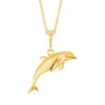14K Yellow Gold Dolphin Pendant Necklace 14K Yellow Gold Dolphin Pendant Necklace