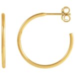14K Yellow Gold Filled C Hoop Earrings 20 mm