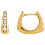 14K Yellow Gold Graduated Lab Diamond Huggie Hoop Earrings 11.5 mm 14K Yellow Gold Graduated Lab Diamond Huggie Hoop Earrings 11.5 mm
