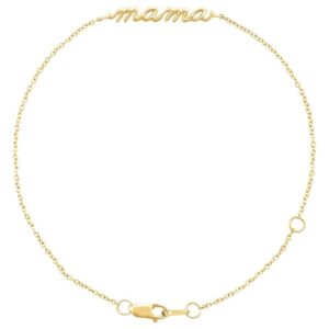 14K Yellow Gold Mama Bracelet