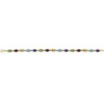 14K Yellow Gold Oval Multicolor Gemstone Tennis Bracelet