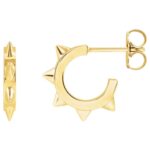 14K Yellow Gold Spiked Hoop Earrings 14K Yellow Gold Spiked Hoop Earrings