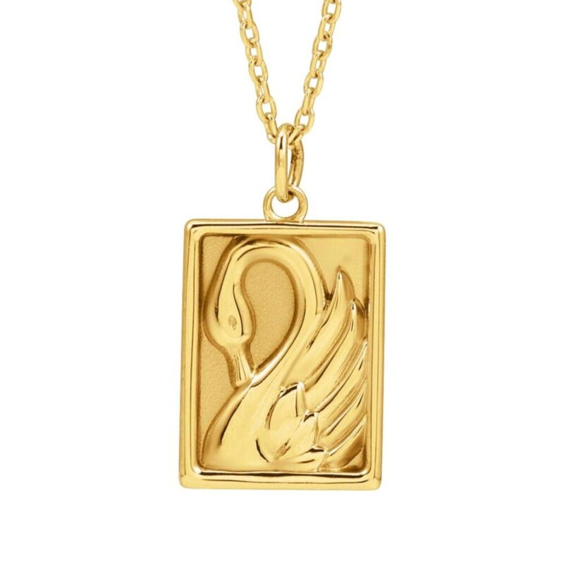 14K Yellow Gold Swan Pendant Necklace 14K Yellow Gold Swan Pendant Necklace