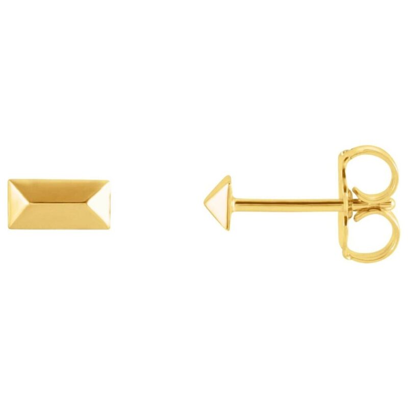 14K Yellow Gold Triangular Prism Stud Earrings 14K Yellow Gold Triangular Prism Stud Earrings