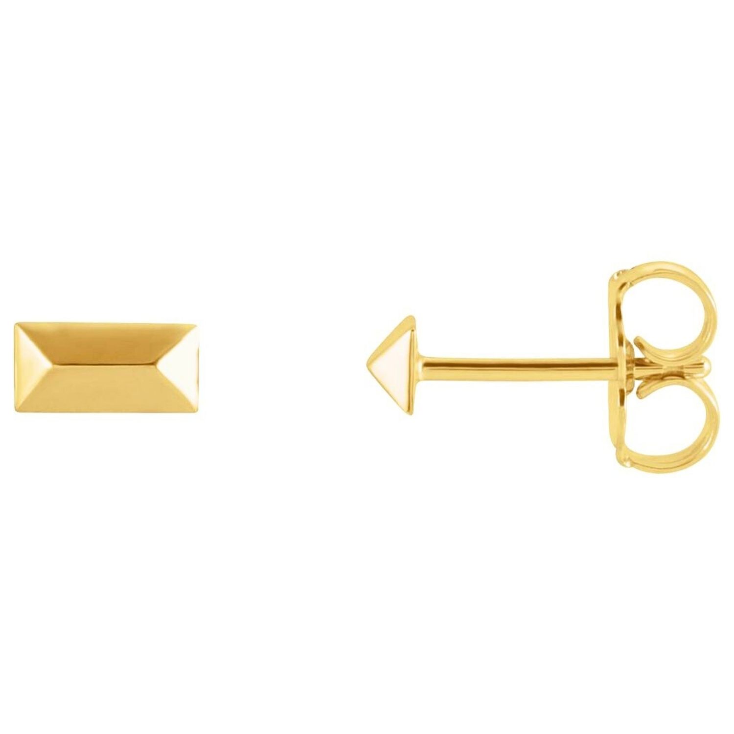 14K Yellow Gold Triangular Prism Stud Earrings 14K Yellow Gold Triangular Prism Stud Earrings