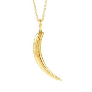 14K Yellow Gold Tusk Pendant Necklace