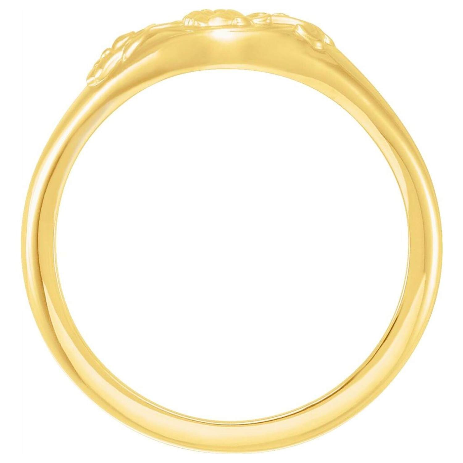 14k Gold Petite Floral Signet Ring Thickness 14k Gold Petite Floral Signet Ring Thickness