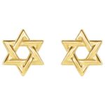 18K Yellow Gold Star of David Stud Earrings 18K Yellow Gold Star of David Stud Earrings