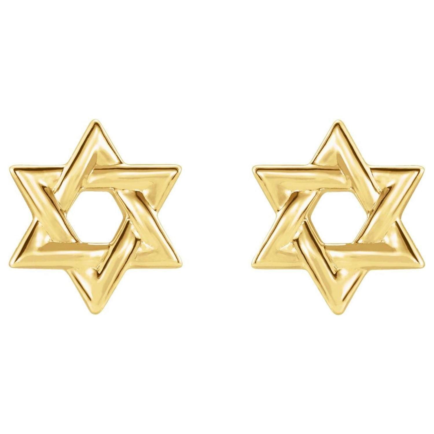 18K Yellow Gold Star of David Stud Earrings 18K Yellow Gold Star of David Stud Earrings